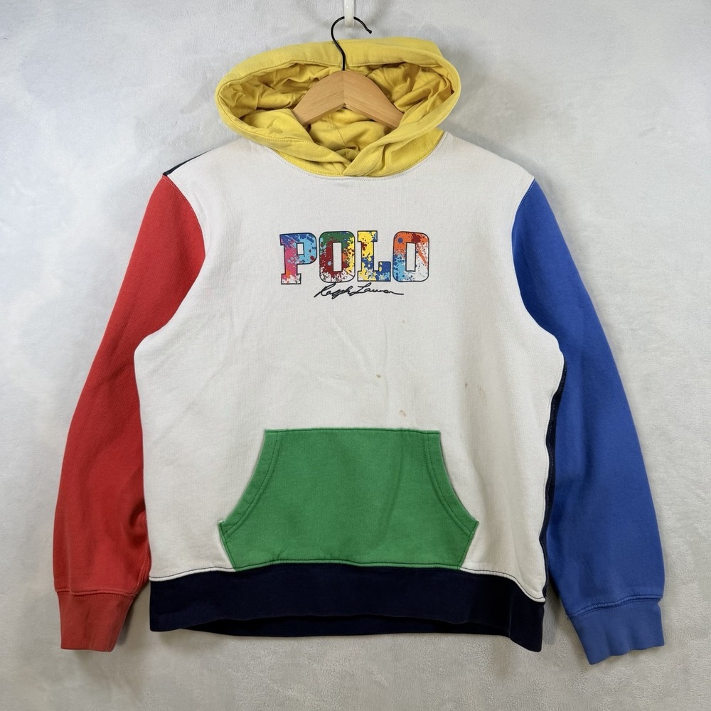 Polo Ralph Lauren Multicolor Pullover Hoodie Long Sleeve Logo Teen 18-20